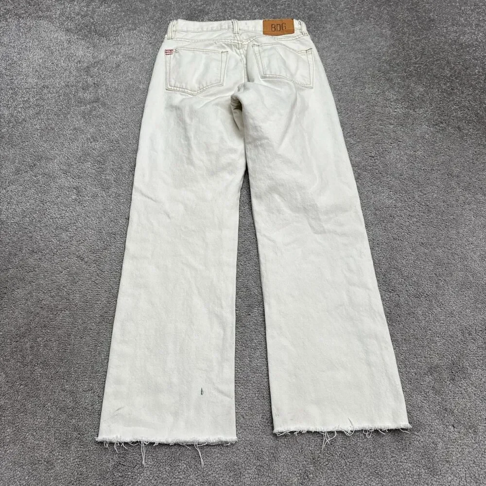 BDG Urban Outfitters Cowbuy Wide Leg Denim Jeans Womens 25 Off White High Rise